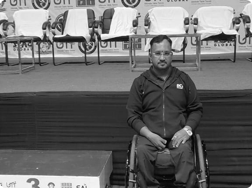 Vivek, para table tennis athlete supported by DCT